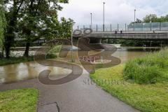 - Donau Hochwasser 2024  - Überschwemmung - Glacis-Brücke - Foto: Markus Banai