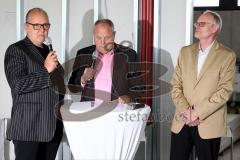 Pre-Opening des Funktionsgebäudes mit anliegendem Jugendhaus - Moderator Harald Stenger mitte - Peter Jackwerth Vorstand FC Ingolstadt 04 - Dr. Frank Dreves rechts -  Foto: Jürgen Meyer