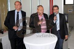 Pre-Opening des Funktionsgebäudes mit anliegendem Jugendhaus - Moderator Harald Stenger - Gerhard Bonschab links - Thomas Gogl rechts - Foto: Jürgen Meyer