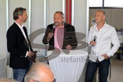 Pre-Opening des Funktionsgebäudes mit anliegendem Jugendhaus - Moderator Harald Stenger mitte - Sportdirektor FC Ingolstadt 04 Thomas Linke links - Roland Reichelt rechts -  Foto: Jürgen Meyer