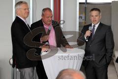 Pre-Opening des Funktionsgebäudes mit anliegendem Jugendhaus - Moderator Harald Stenger mitte - Dr. Alfred Lehmann links - Dr. Christian Lösel Oberbürgermeister Ingolstadt rechts -  Foto: Jürgen Meyer