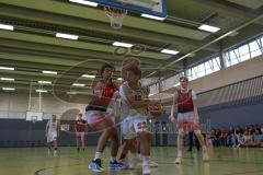 Basketball Bayernliga Herren - Saison 2026/27 - PSV Ingolstadt - TSV Milbertshofen - Ergin Sertan weiss Ingolstadt - Göbel Fabian rot Milbertshofen - Foto: Meyer Jürgen