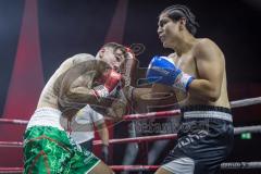 Night 4 Fight, Boxen; Profiboxer Rawil Fatullaew 32 (grüne Hose) gegen den 22-jährige Mexikaner Brayan Hernandez Pintor (schwarze Hose), Sieger Fatullaew nach Punkten in 6 Runden