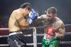 Night 4 Fight, Boxen; Profiboxer Rawil Fatullaew 32 (grüne Hose) gegen den 22-jährige Mexikaner Brayan Hernandez Pintor (schwarze Hose), Sieger Fatullaew nach Punkten in 6 Runden