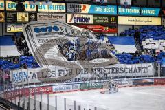 DEL; Playoffs; ERC Ingolstadt - Adler Mannheim; Halbfinale; Fan Fankurve Banner Fahnen Spruchband 8070 Kurier Meisterschaft