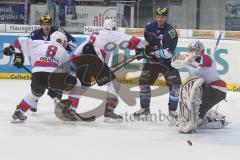 DEL - ERC Ingolstadt - Nürnberg Ice Tigers - rechts Jeremy Reich knapp am Tor vorbei