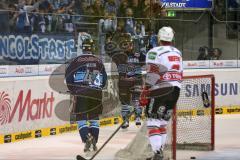 DEL - Playoff Finale - Spiel 4 - ERC Ingolstadt - Kölner Haie - Tor Jared Ross (42) trifft zum Führungstreffer Jubel mit Thomas Greilinger (39)