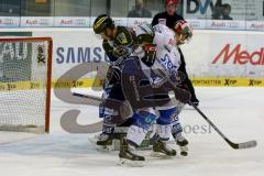 DEL - ERC Ingolstadt - Schwenninger Wild Wings -  Patrick Hager (#52 ERC Ingolstadt) - Dimitri Pätzold Torwart Schwenningen - Mirco Sacher #12 Schwenningen - Foto: Jürgen Meyer