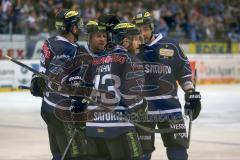 DEL - Eishockey - Playoff - Spiel 5 - ERC Ingolstadt - Iserlohn Roosters - Tor Jubel Schütze Alexandre Picard (ERC 45)  Ausgleich 2:2