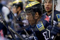 DEL - Eishockey - ERC Ingolstadt - Adler Mannheim - Saison 2015/2016 - Stephan Kronthaler (#8 ERC Ingolstadt) auf der Bank - Foto: Jürgen Meyer