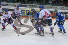 DEL - Eishockey - ERC Ingolstadt - Adler Mannheim - Saison 2017/2018 - Sean Sullivan (#37 ERCI) - Mark Stuart (#4 Mannheim) - Foto: Meyer Jürgen