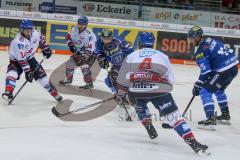 DEL - Eishockey - ERC Ingolstadt - Adler Mannheim - Saison 2017/2018 - Sean Sullivan (#37 ERCI) - Mark Stuart (#4 Mannheim) - Foto: Meyer Jürgen