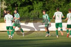 Landesliga - Saison 2025/26 - SV Manching - SV Cosmos Aystetten - Marcel Posselt (Nr.12 - SV Manching) schiesst den 1:1 Ausgleichstreffer - jubel - - XXXXX - Foto: Meyer Jürgen