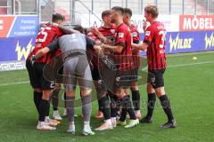 3.Liga - Saison 2022/2023 - FC Ingolstadt 04 -  SV Meppen - Der 3:1 Führungstreffer durch Jalen Hawkins (Nr.20 - FCI)  - jubel - Justin Butler (Nr.31 - FCI) - Arian Llugiqi (Nr.25 - FCI) - Dominik Franke (Nr.3 - FCI) - Torwart Marius Funk (Nr.1 - FCI) - H