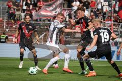 3. Liga - Saison 2026/27 - Victoria Köln - FC Ingolstadt 04  - Lars Lokotsch (Nr.13 - FCI) - Niklas Swider (Nr.20 - Viktoria Köln) - Meiko Sponsel (Nr.19 - Viktoria Köln) - Foto: Meyer Jürgen
