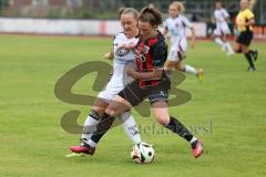 2. Bundesliga Frauen - Saison 2024/25 - FC Ingolstadt 04 Frauen - 1. FC Nürnberg - Wolski Lea (Nr.5 - FCI Frauen) - Guttenberger Luisa weiss Nürnberg - Foto: Meyer Jürgen