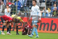 3.Liga - Saison 2022/2023 - TSV 1860 München - FC Ingolstadt 04 - Moussa Doumbouya (Nr.27 - FCI) wurde gefoult - Foto: Meyer Jürgen