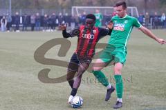 Bayernliga Nord - Saison 2024/25 - FC Ingolstadt 04 II - VFB Eichstätt - Jason Osei Tutu (Nr.11 - FCI U21) - Bastian Bösl grün Eichstätt - Foto: Meyer Jürgen