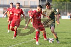 Toto - Pokal - Saison 2024/25 - TSV Lohr - FC Ingolstadt 04 - Ognjen Drakulic (Nr.30 - FCI) - Florian Copacian (Nr.13 - TSV Lohr) - Foto: Meyer Jürgen