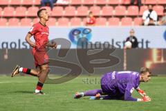 3. Liga; FC Ingolstadt 04 - 1. FC Schweinfurt 05; Torchance verpasst Marcel Costly (22, FCI) Torwart Stahl Toni (1 S05)