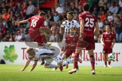 3. Liga - Saison 2026/27 - SC Sonnenhof Großaspach - FC Ingolstadt 04 - Lars Lokotsch (Nr.13 - FCI) - Marius Kunde (Nr.16 - Großaspach) - Foto: Meyer Jürgen