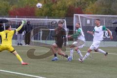 *** Bayernliga Nord - Saison 2025/26 - *** FC Ingolstadt 04 II - SC Eltersdorf - Der 1:0 Führungstreffer durch Ognjen Draculic (Nr.9 - FC Ingolstadt II) - jubel -  - Andre Karmann weiss Eltersdorf  - Axel Hofmann Torwart Eltersdorf - Foto: Meyer Jürgen