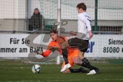 Bezirksliga - Saison 2025/26 - FC Gerolfing - SpVgg Altenerding - Torwart Michael Oblinger (Nr.1 - FC Gerolfing) - Jannik Obermaier weiss Altenerding - Foto: Meyer Jürgen