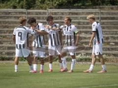 Bayernliga Nord - Saison 2026/27 - FC Ingolstadt 04 II - Jahn Regensburg II -  Der 1:0 Führungstreffer durch - Maximilian Wagner (Nr.20 - FCI II) - jubel - XXXXX - Foto: Meyer Jürgen