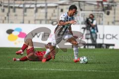 3. Liga - Saison 2026/27 - SC Sonnenhof Großaspach - FC Ingolstadt 04 - Antonis Aidonis (Nr.15 - Großaspach) - Nishan Velupillay (Nr.28 - FCI) - Foto: Meyer Jürgen