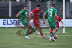 Landesliga - Saison 2024/25 - SV Manching - FSV Pfaffenhofen - Marcel Posselt (Nr.19 - SV Manching) - Kuchlbauer Kristof rot Pfaffenhofen - Foto: Meyer Jürgen