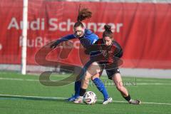 ***2. Bundesliga Frauen - Saison 2025/26 - FC Ingolstadt 04 Frauen - SV Meppen - Hagg Sarah blau Meppen  - Emma Kusch (Nr.9 - FC Ingolstadt Frauen I) - Foto: Meyer Jürgen
