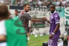 3. Liga - Saison 2026/27 - SC Preussen Münster - FC Ingolstadt 04 - Joseph Ganda (Nr.16 - FCI) wird eingewechselt - Co-Trainer Fabian Reichler (FCI) - XXXXX - Foto: Meyer Jürgen