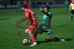 Landesliga - Saison 2024/25 - SV Manching - TSV Dachau - Stefan Müller (Nr.7 - SV Manching) - Pfeiffer Leon rot Dachau - Foto: Meyer Jürgen