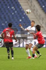 3. Liga; Hannover 96 II - FC Ingolstadt 04; Zweikampf Kampf um den Ball Marcel Costly (22, FCI) Frauendorf Melkamu (14 H96) Matsuda Hayate (3 H96)