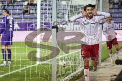 3. Liga; Erzgebirge Aue - FC Ingolstadt 04; Tor Jubel Treffer Fredrik Carlsen (8, FCI) 0:1