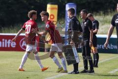 Toto-Pokal; Finale; FV Illertissen - FC Ingolstadt 04; Wechsel, Hawkins Jalen (20 FCI) geht, Jeroen Krupa (48, FCI) kommt, Cheftrainer Michael Köllner (FCI)