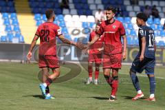 3. Liga - Saison 2025/26 - TSG Hoffenheim II - FC Ingolstadt 04  - Marcel Costly (Nr.22 - FCI) - Carlsen Frederic Bennedsgaard (Nr.8 - FCI)- Foto: Meyer Jürgen