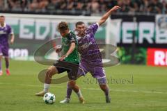 3. Liga - Saison 2026/27 - SC Preussen Münster - FC Ingolstadt 04 - Ognjen Drakulic (Nr.30 - FCI) - Torge Paetow (Nr.16 - Preussen Münster) - Foto: Meyer Jürgen