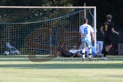 Kreisklasse - Saison 2024/25- SV Oberstimm - ST Scheyern-  -  Der 1:0 Führungstreffer durch - Ibrahim Büyükpinar Oberstimm - Kilian Reichlmair Torwart Scheyern - jubel - Foto: Meyer Jürgen