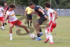 *** Bayernliga Nord - Saison 2025/26 - FC Ingolstadt 04 II - Jahn Regensburg II - Ognjen Draculic (Nr.9 - FC Ingolstadt II) - Totschnik Josef #6 Regensburg - Foto: Meyer Jürgen