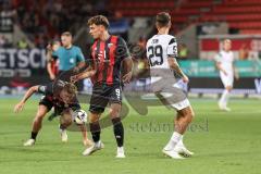 3. Liga; FC Ingolstadt 04 - SV Waldhof Mannheim; Tim Heike (9, FCI) Fein Adrian (29 SVWM) Sebastian Grönning (11, FCI)