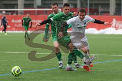 AUDI - Schanzer Amateurcup - Finale -  2026  - SV Hundszell - SV Denkendorf - Lukas Conradi weiss Hundszell - Jonas Löffler grün Denkendorf - Foto: Meyer Jürgen