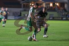 Landesliga - Saison 2025/26 - SV Manching - SSV Niedersonthofen - Leon Peric (Nr.20 - SV Manching) - Lukas Mayr schwarz Niedersonthofen - Foto: Meyer Jürgen