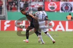 DFB-Pokal; FC Ingolstadt 04 - 1. FC Kaiserslautern; Zweikampf Kampf um den Ball Marcel Costly (22, FCI) Opoku Aaron (17 FCK)