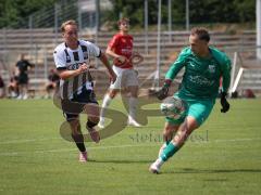 *Bayernliga Nord - Saison 2026/27 - FC Ingolstadt 04 II - FSV Stadeln - Fabio Riedl (Nr.24 - FCI II) - Tugay Akbakla TW Stadeln - Foto: Meyer Jürgen