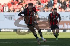 3. Liga - Saison 2024/25 - FC Ingolstadt 04 - 1. FC Saarbrücken - Der 1:0 Führungstreffer per Freisstoss von Benjamin Kanuric (Nr.8 - FCI) - jubel -  - XXXXX - Foto: Meyer Jürgen