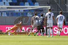 3. Liga; 1. FC Saarbrücken - FC Ingolstadt 04 - Torwart Marius Funk (1, FCI) hält Elfmeter Lukas Fröde (34, FCI) Naifi Amine (25 FCS) Dennis Borkowski (7, FCI) Sebastian Grönning (11, FCI)