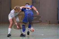 Hallenturnier Ingolstadt Nord - Saison 2024/25 - SV Pulling - SV Oberstimm - Franz Ebner grau Pulling - Giovanni Russo blau Oberstimm - Foto: Meyer Jürgen