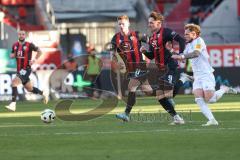 3. Liga - Saison 2024/25 - FC Ingolstadt 04 - 1. FC Saarbrücken - XXXXX - Sebastian Gronning (Nr.11 - FCI) - Foto: Meyer Jürgen - Tim Heike (Nr.9 - FCI)