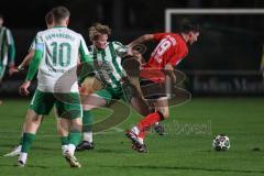 Landesliga - Saison 2025/26 - SV Manching - TSV Aindling - Rainer Meisinger (Nr.8 - SV Manching) - David Bichlmeier rot Aindling  - Foto: Meyer Jürgen